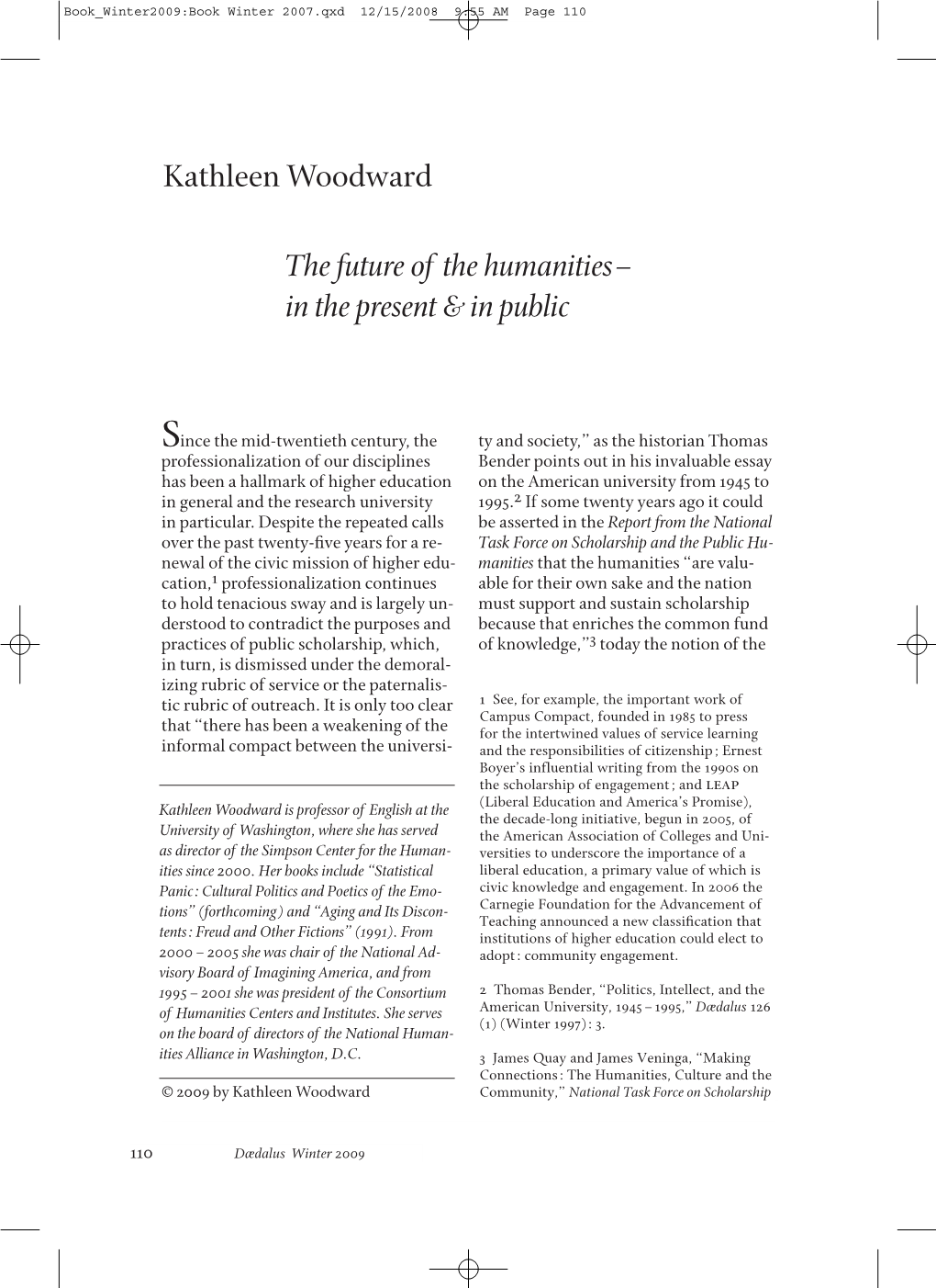 The Future of the Humanities-In the Present & in Public