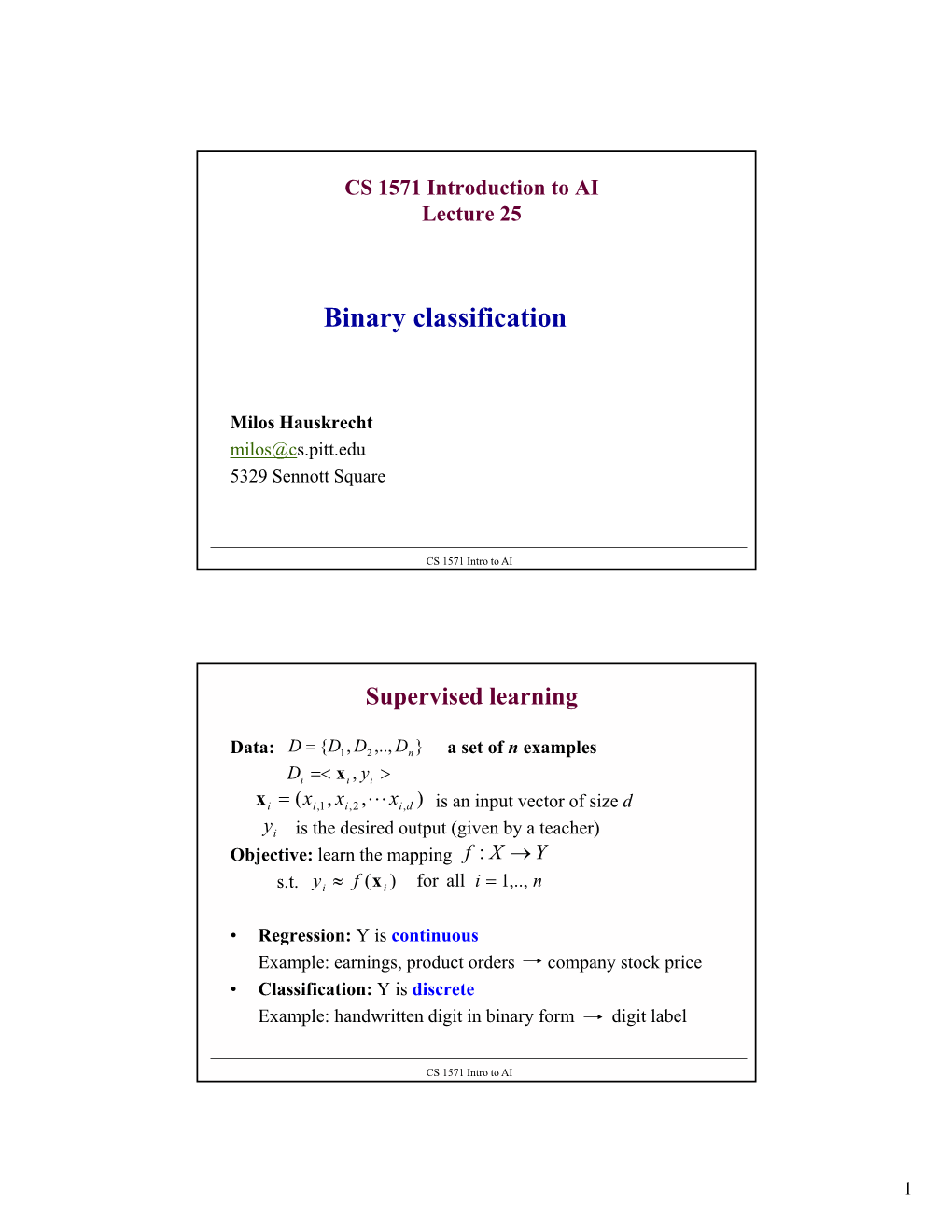 Binary Classification