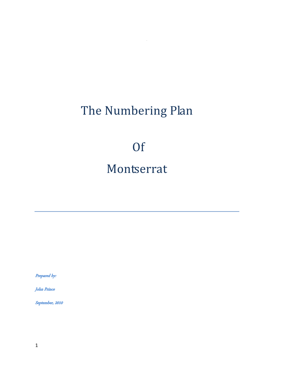 The Numbering Plan of Montserrat