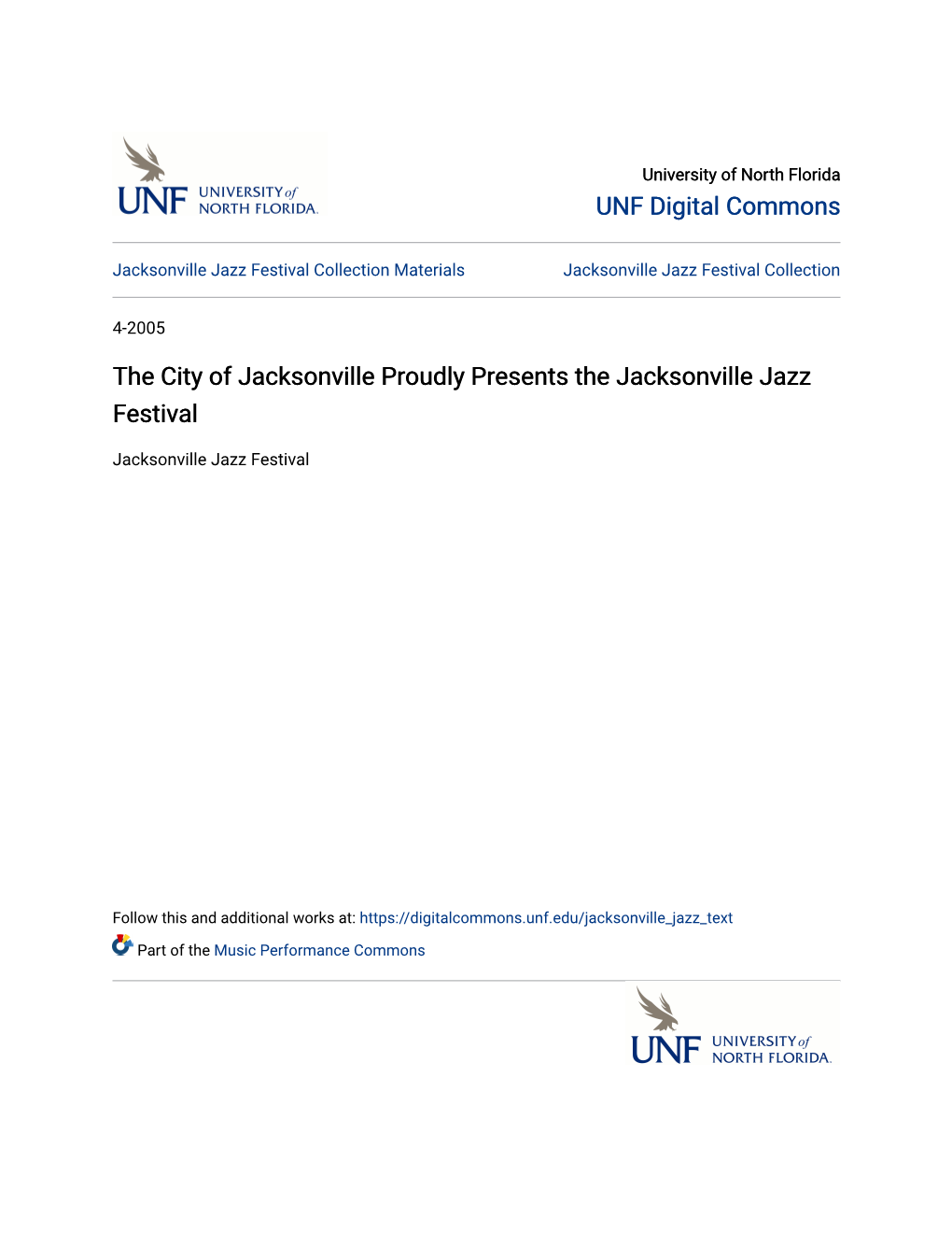 The City of Jacksonville Proudly Presents the Jacksonville Jazz Festival