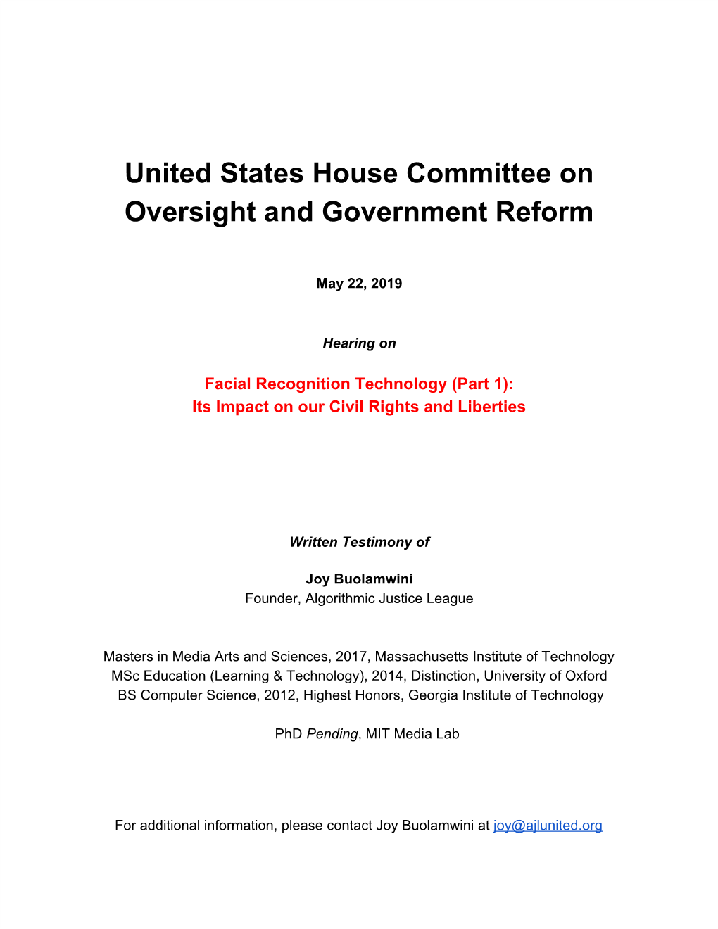 United States House Committee on Oversight and Government Reform