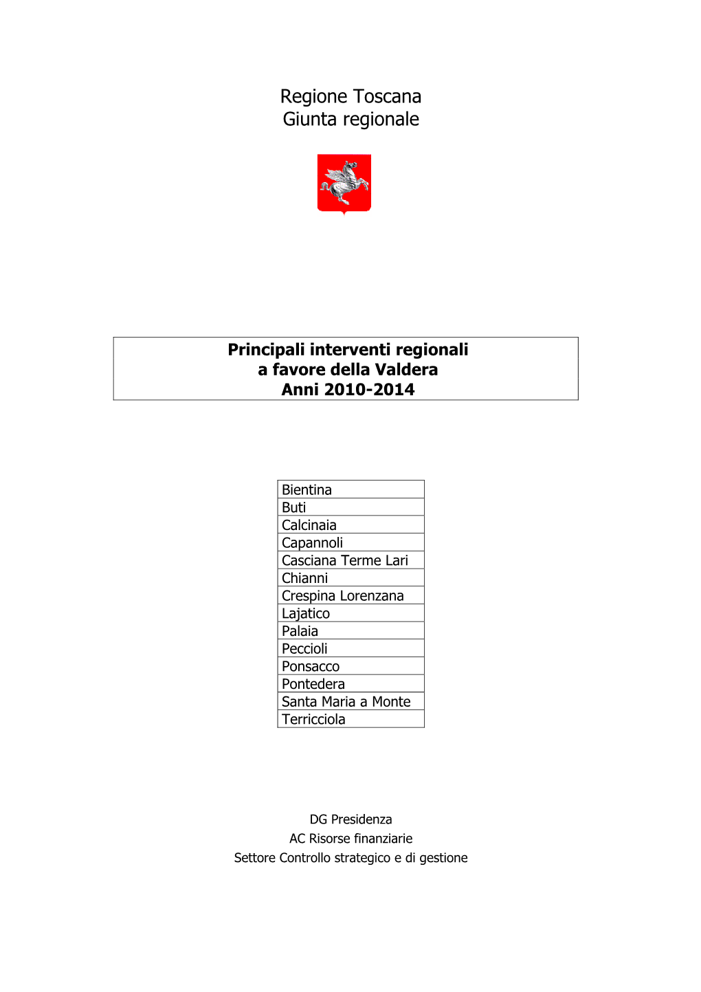 Regione Toscana Giunta Regionale