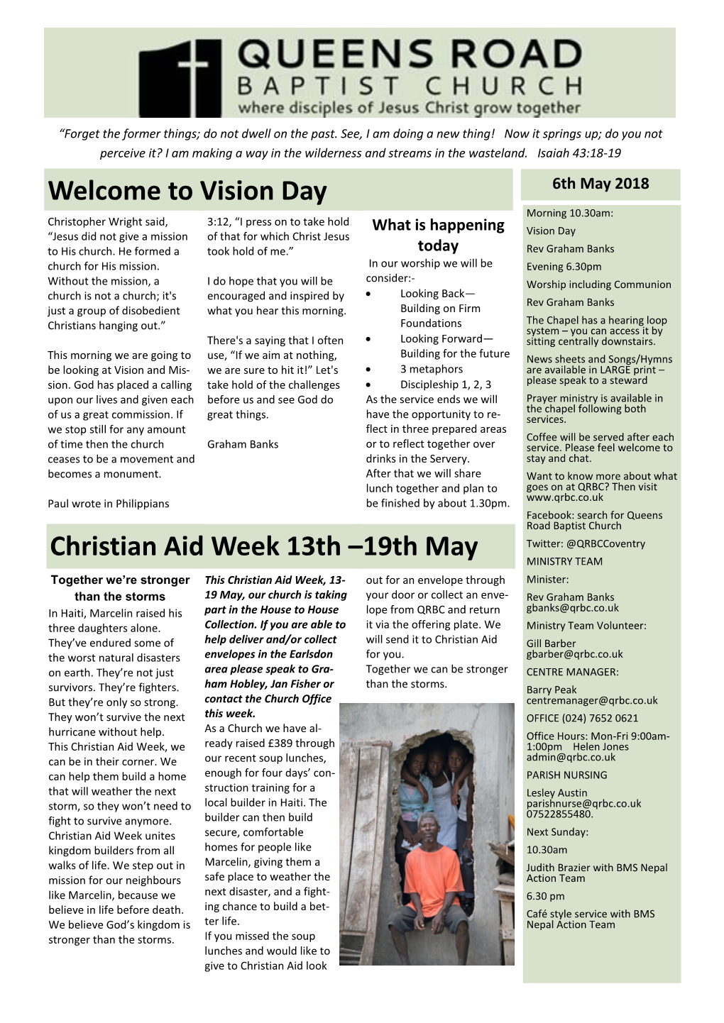 Vision Day Christian Aid Week 13Th