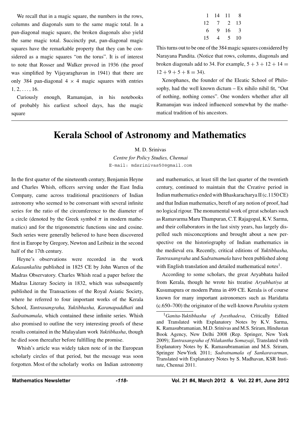 Kerala School of Astronomy and Mathematics