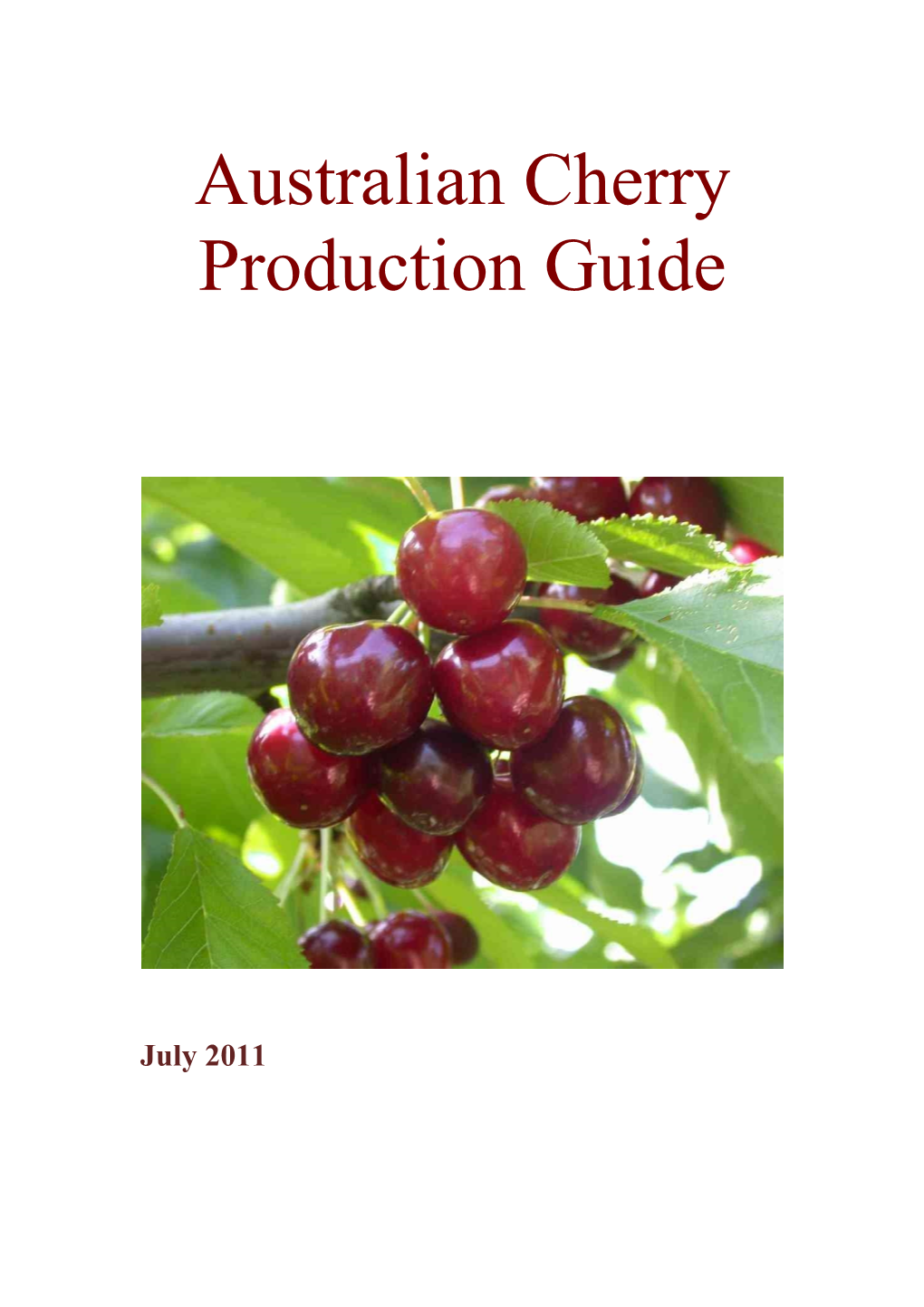 Australian Cherry Production Guide