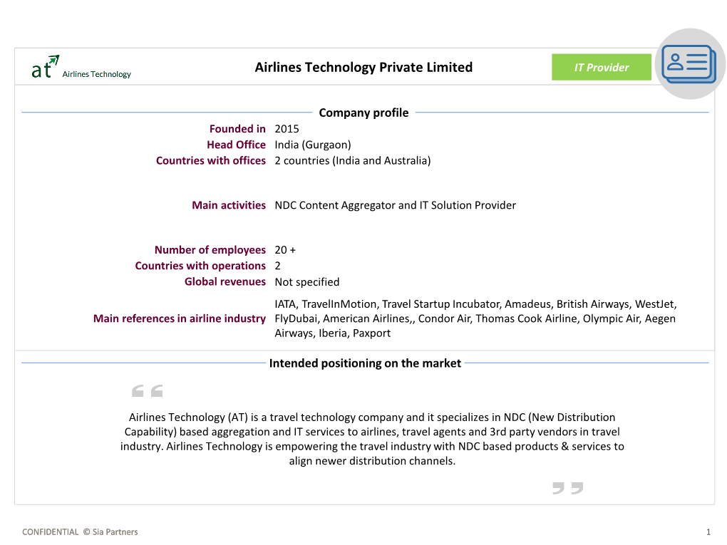 Airlines Technology Private Limited IT Provider
