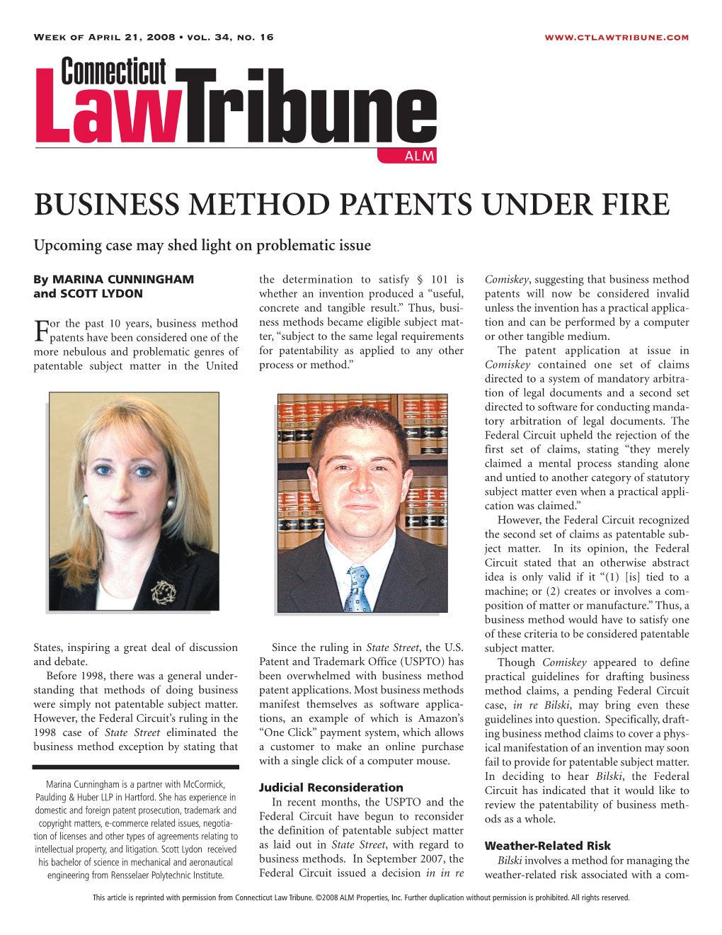 BUSINESS METHOD PATENTS UNDER FIRE Upcoming Case May Shed Light on Problematic Issue