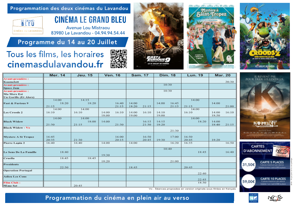 Cinéma LE GRAND BLEU Cinemasdulavandou.Fr