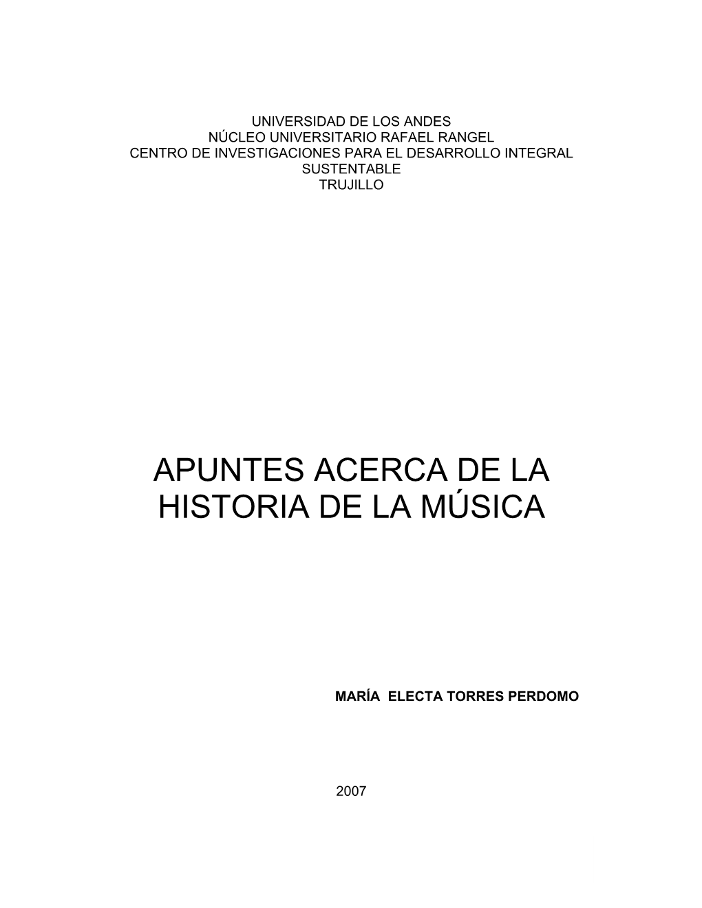 Apuntes Acerca De La Historia De La Música