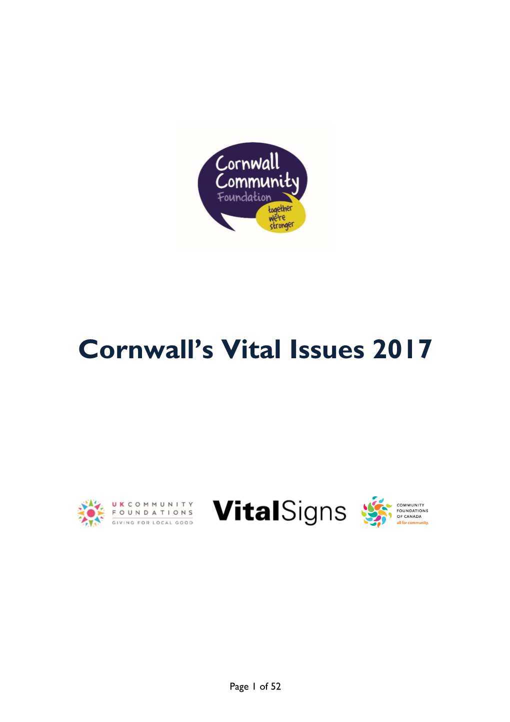 Cornwall's Vital Issues 2017