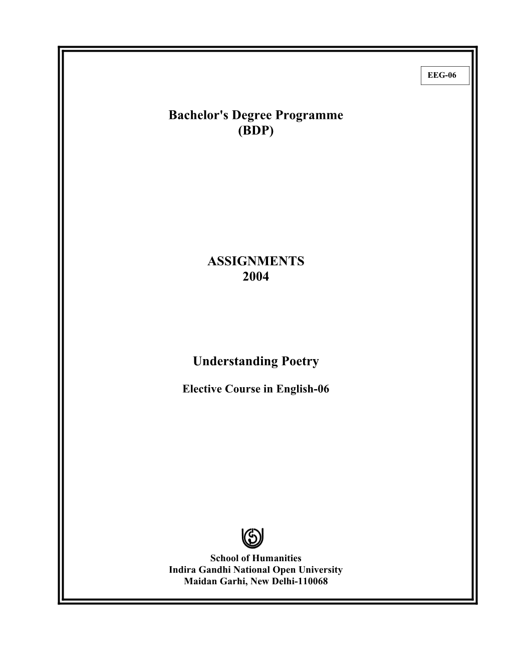 Bachelor's Degree Programme