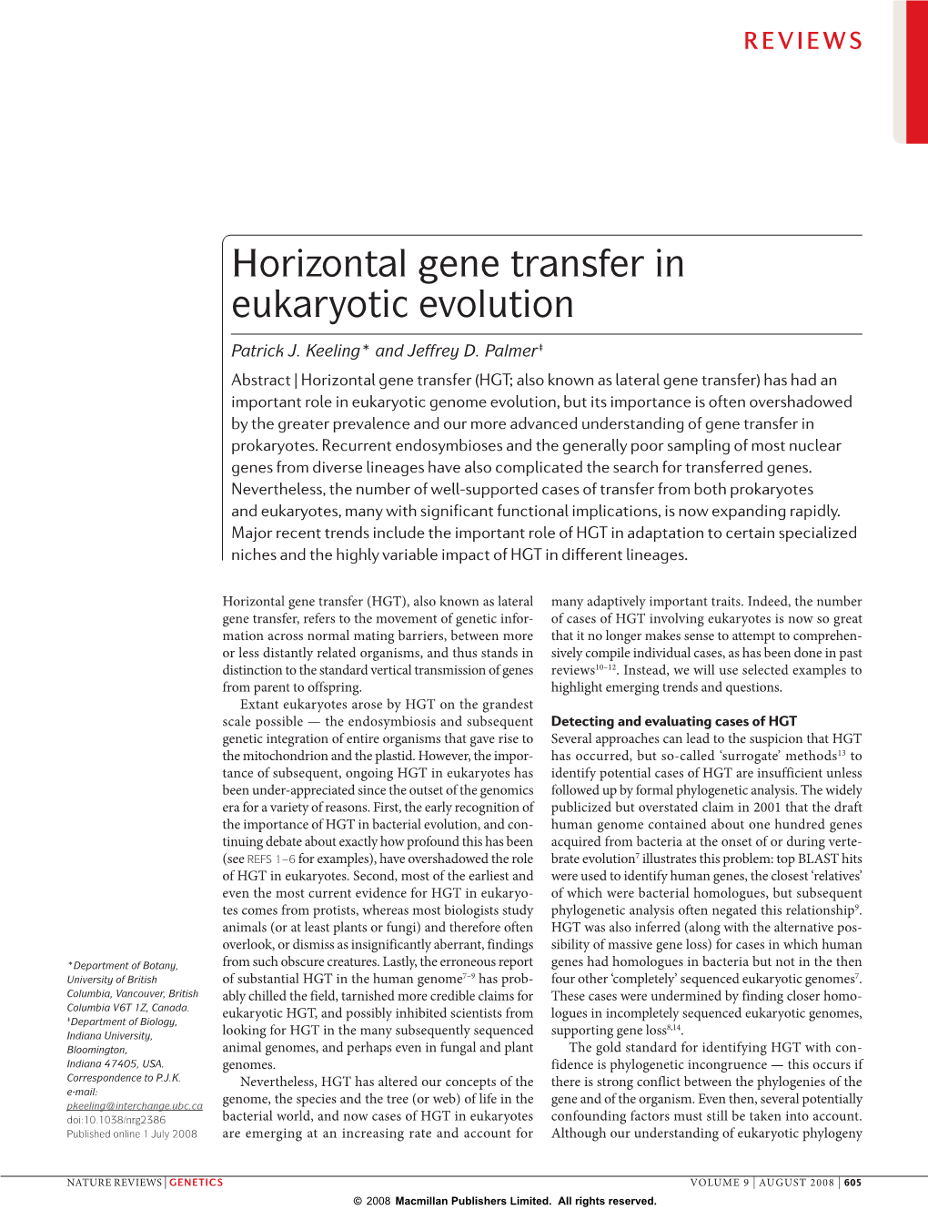 Horizontal Gene Transfer in Eukaryotic Evolution