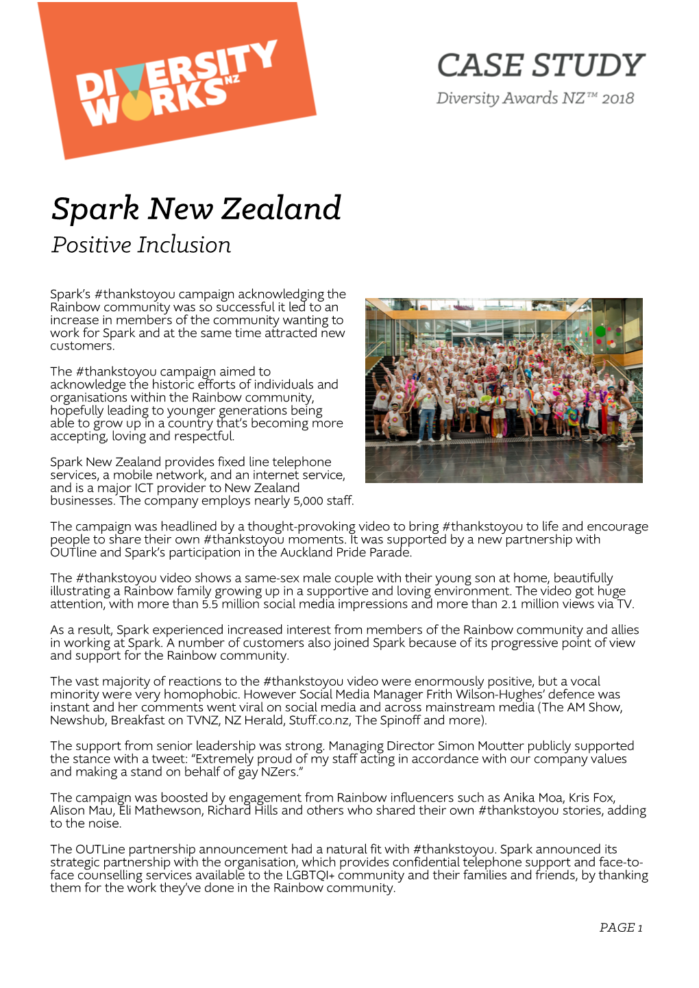 Spark New Zealand Positive Inclusion