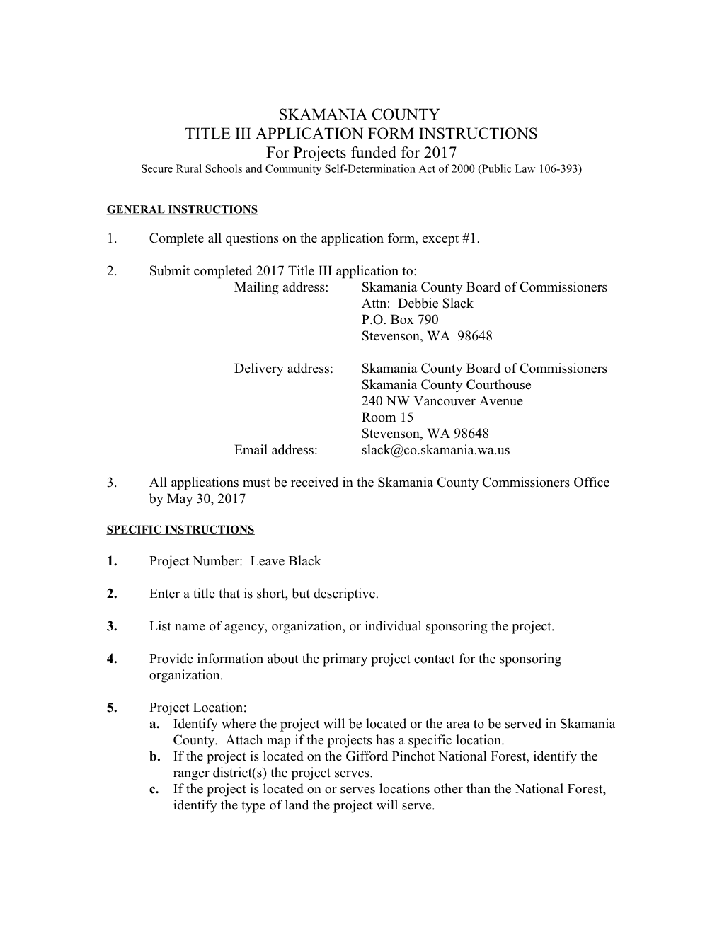 Title Iii Application Form Instructions