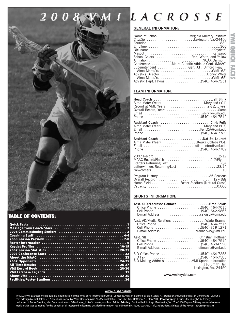 2008 Lax Media Guide Test New:Copy of Layout 1.Qxd