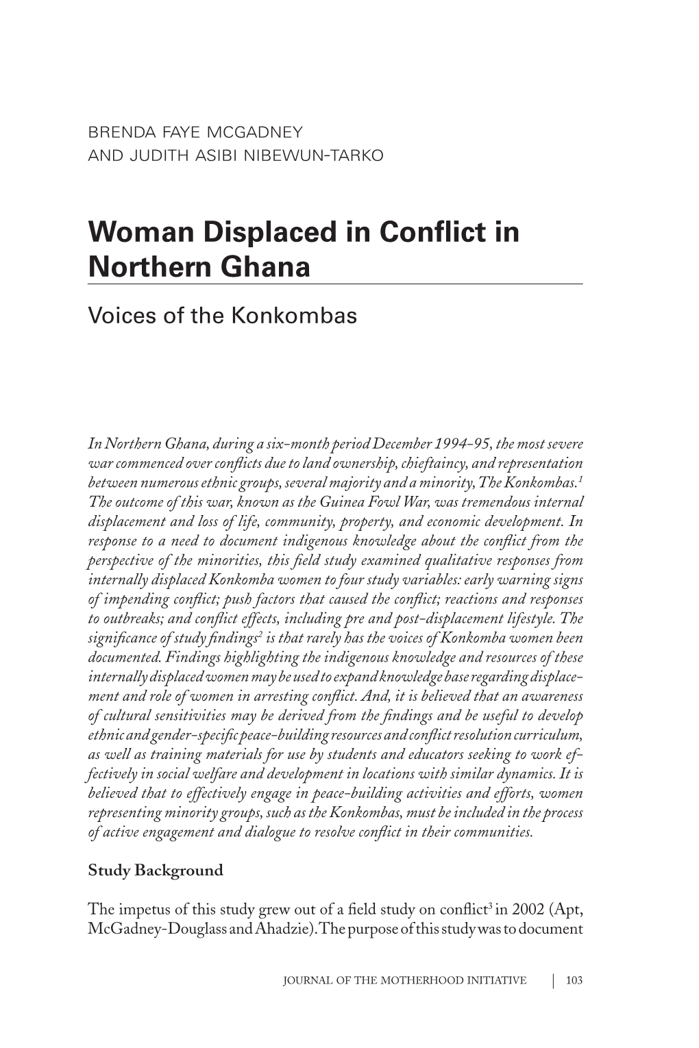 Woman Displaced in Conflict in Northern Ghana Voices of the Konkombas