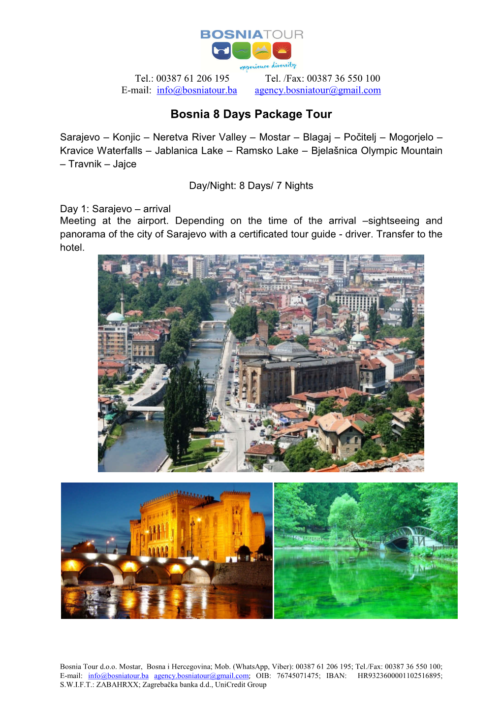 Bosnia 8 Days Package Tour
