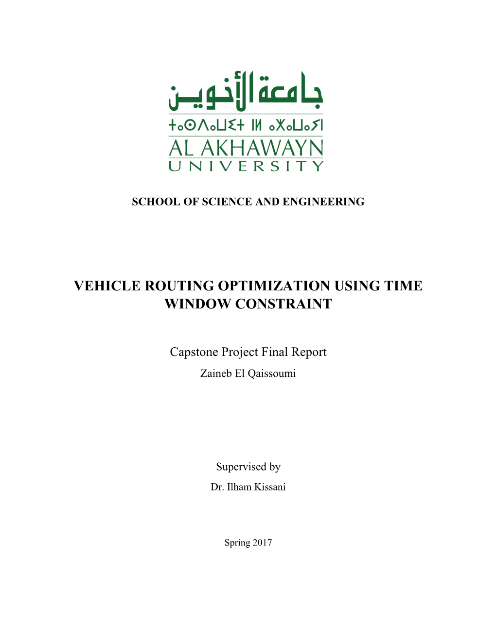 Vehicle Routing Optimization Using Time Window Constraint
