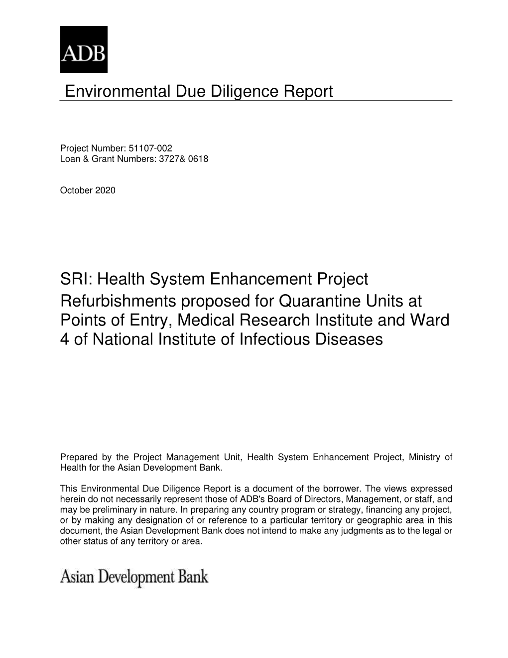 51107-002: Health System Enhancement Project