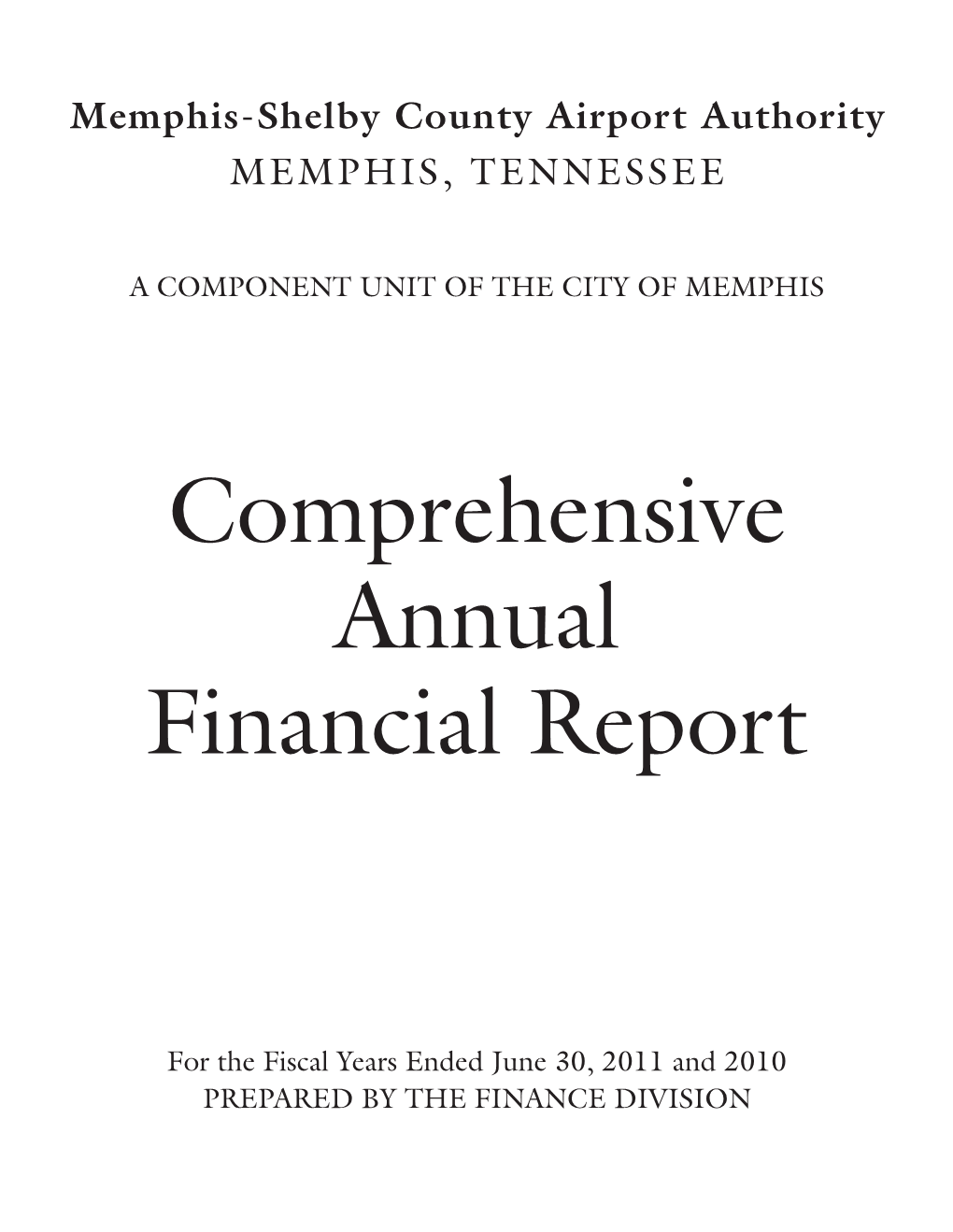 2011 Comprehensive Annual Financial Report