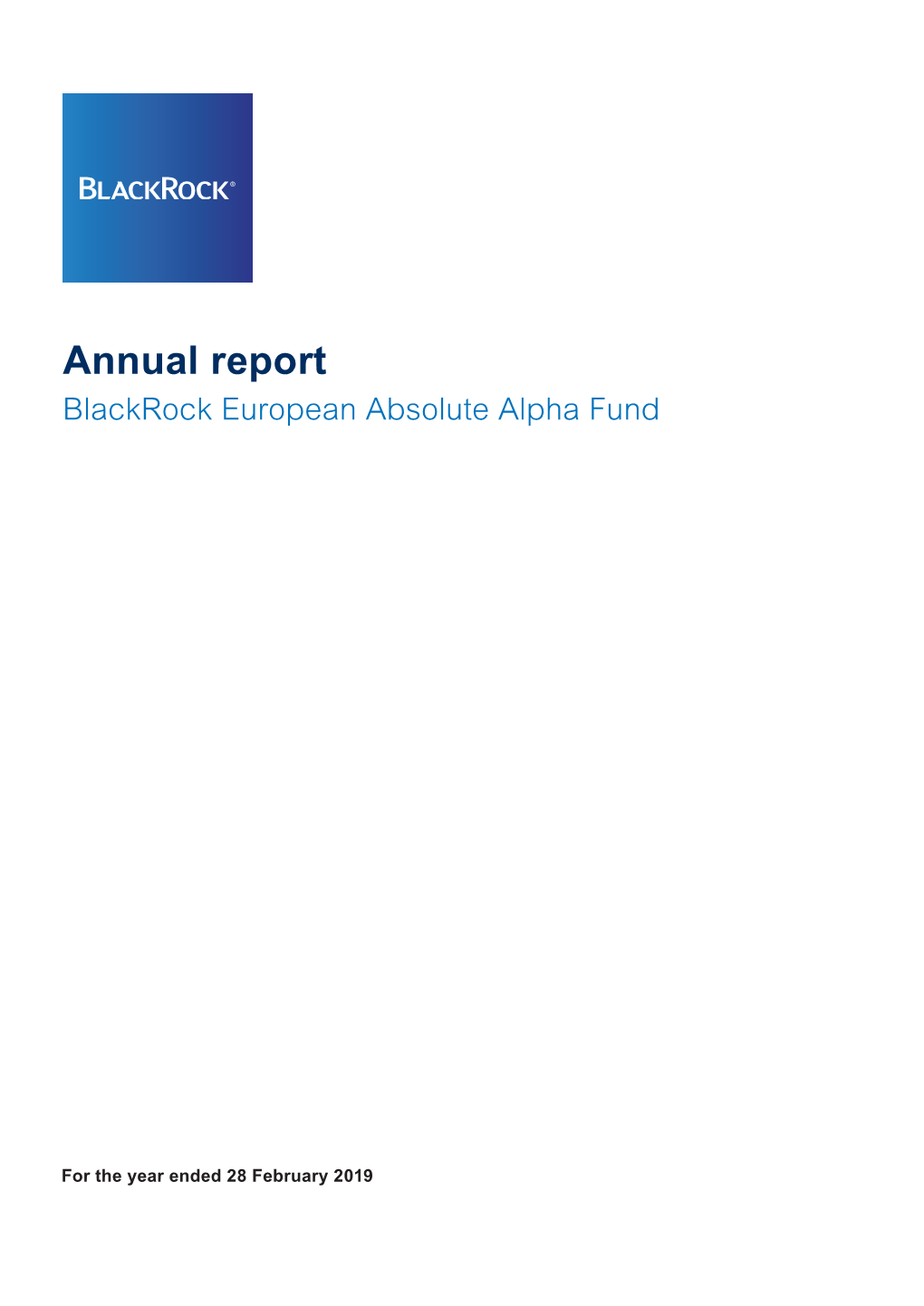 Annual Report Blackrock European Absolute Alpha Fund