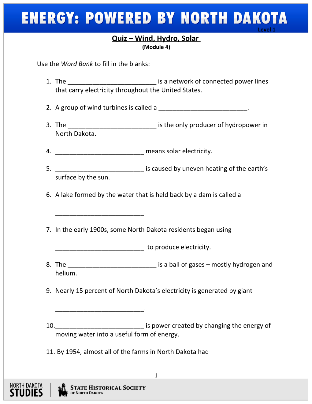 Quiz Wind, Hydro, Solar