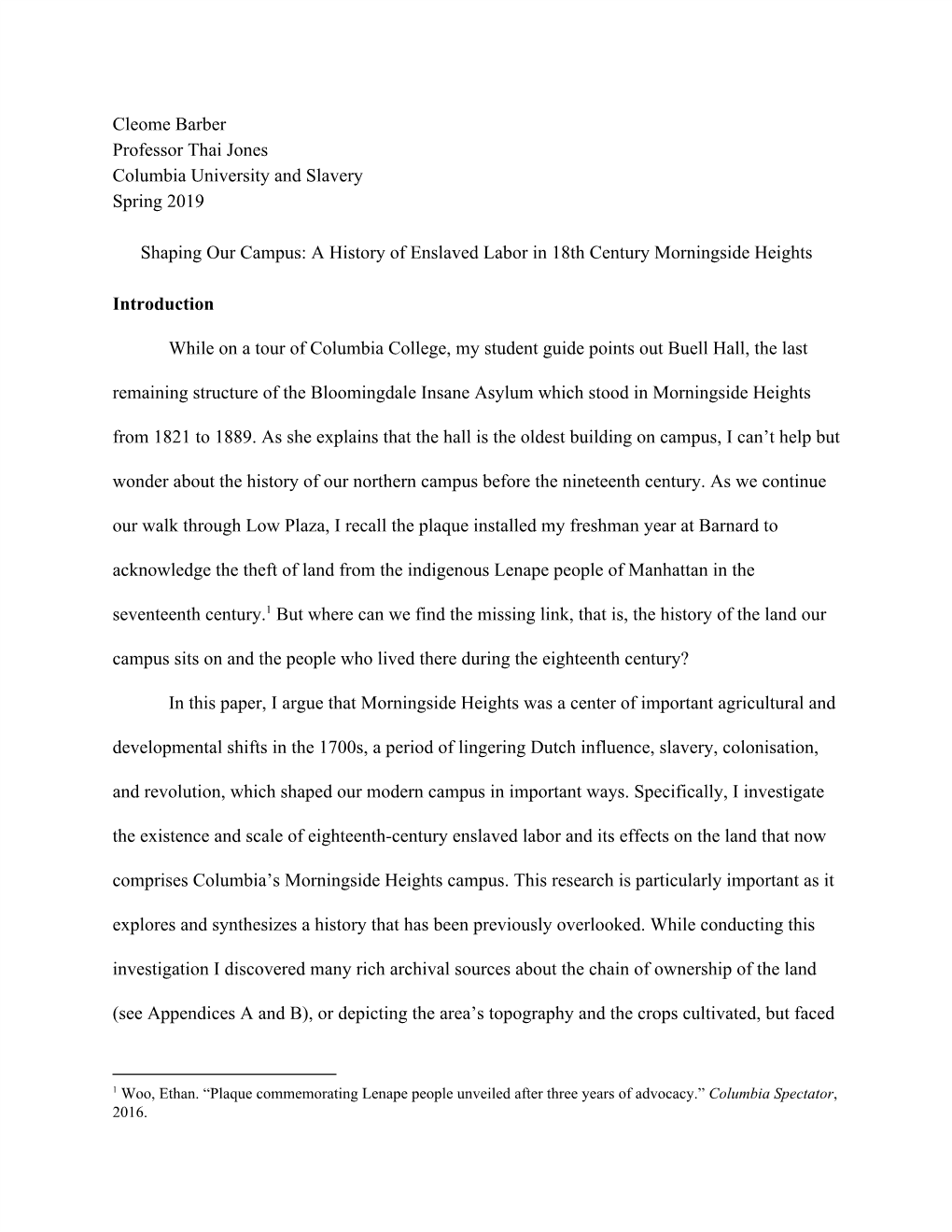 A History of Enslaved Labor in 18Th Century Morningside Heights