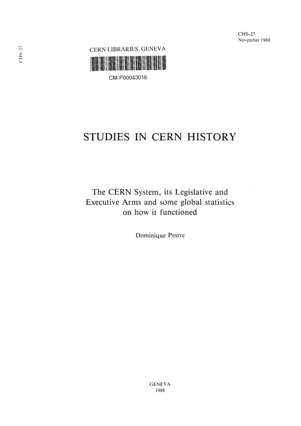 Studies in Cern History