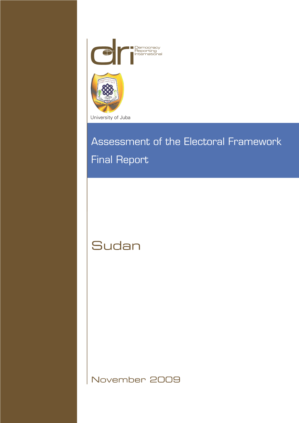 Assessment of the Electoral Framework Final Report