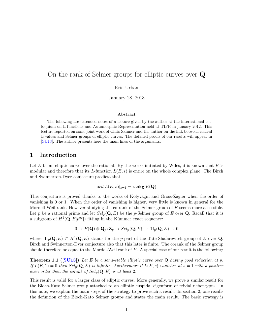 On the Rank of Selmer Groups for Elliptic Curves Over Q