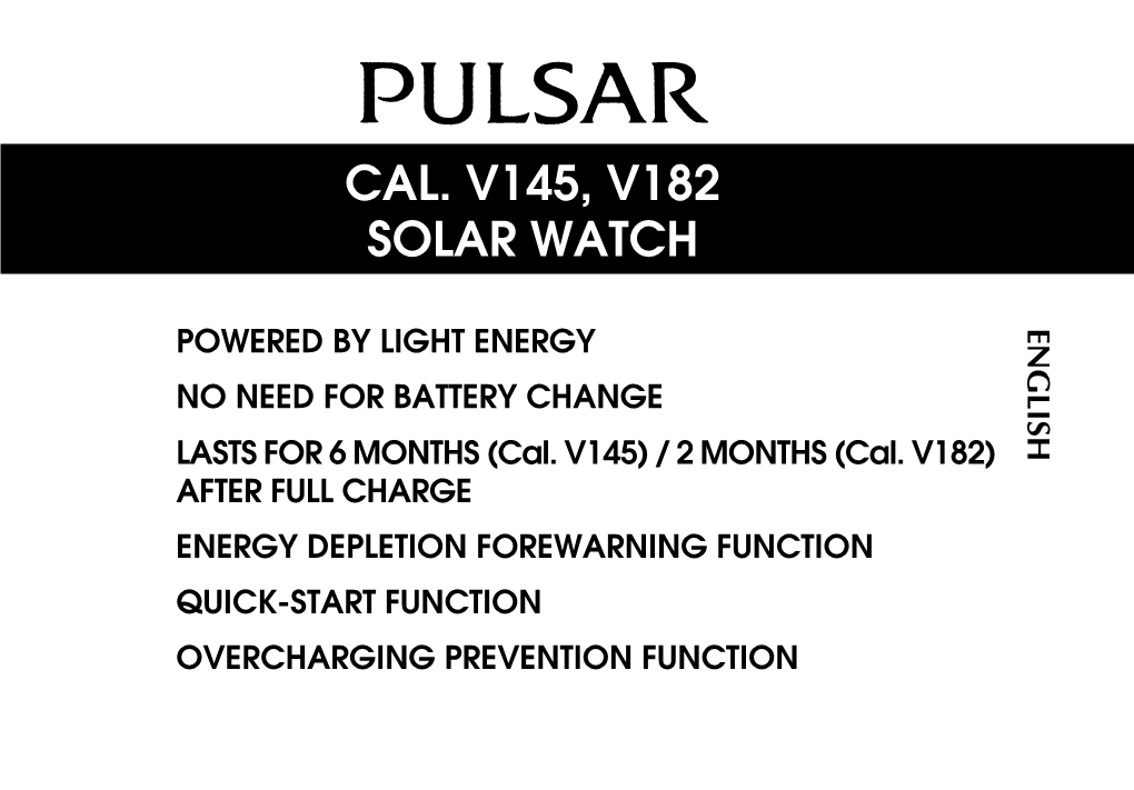 Cal. V145, V182 Solar Watch