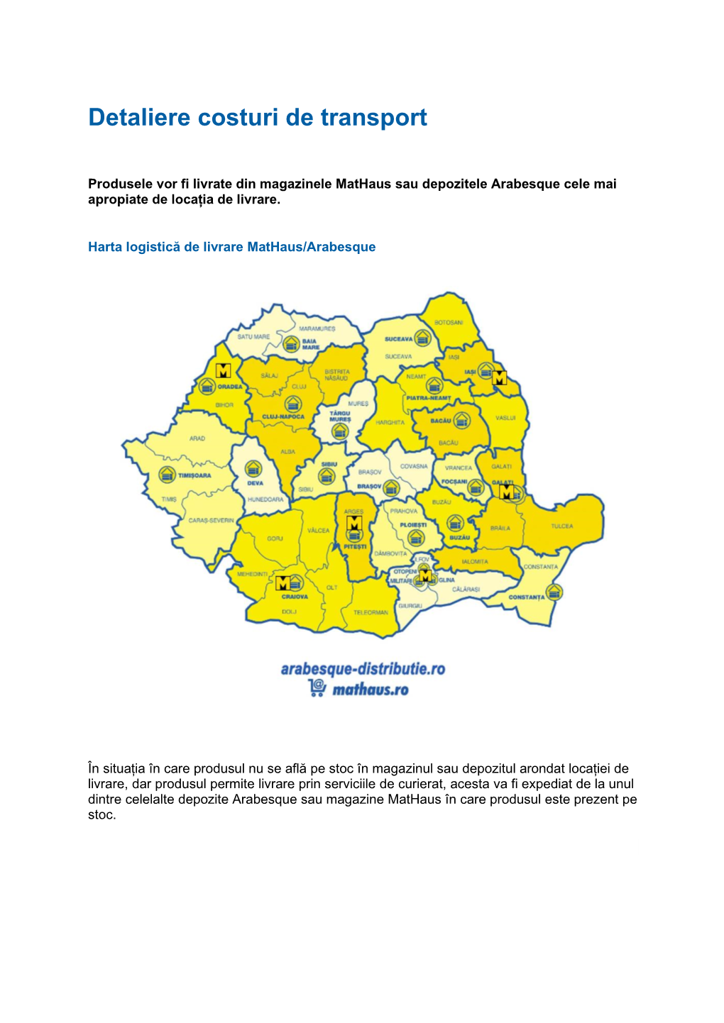 Detaliere Costuri De Transport