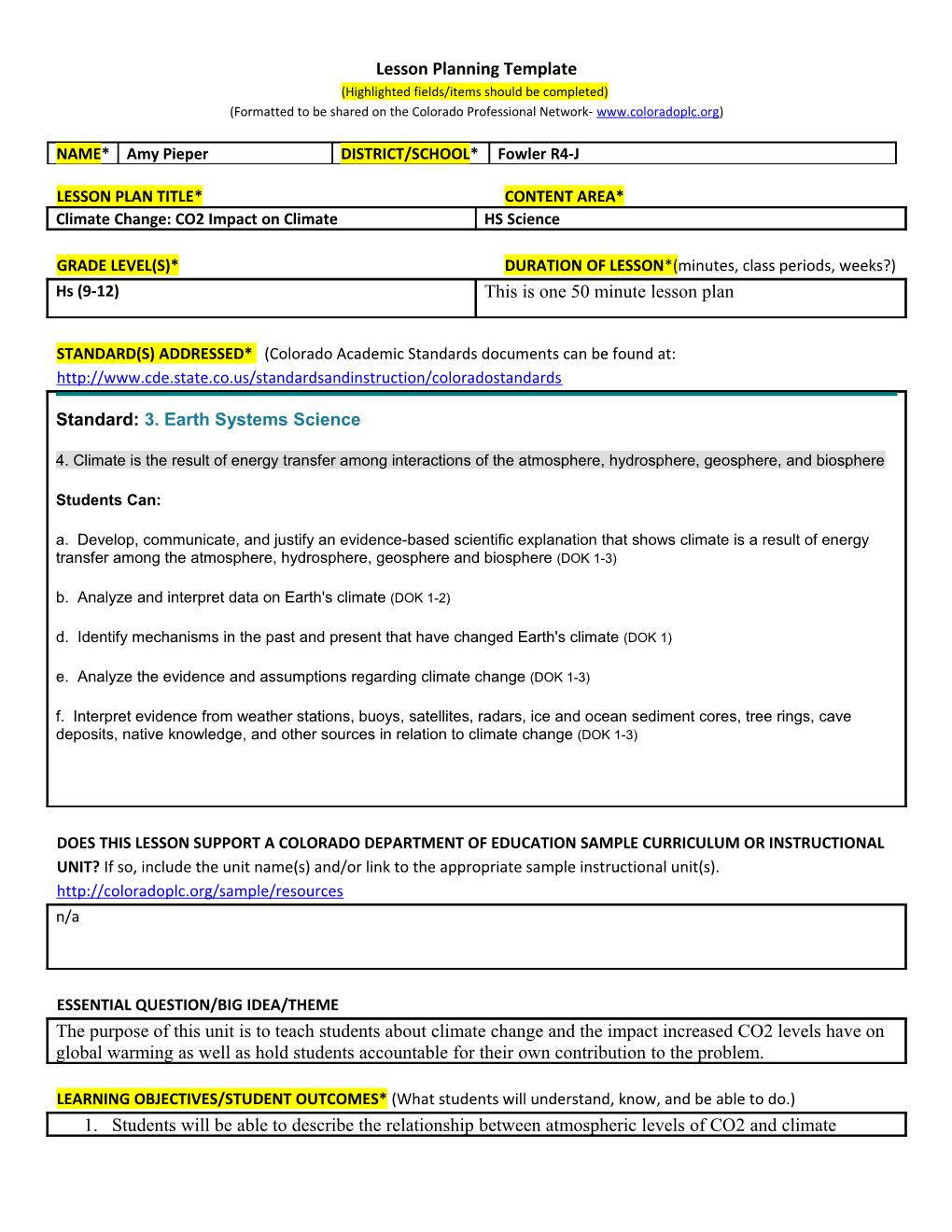 Lesson Planning Template s11