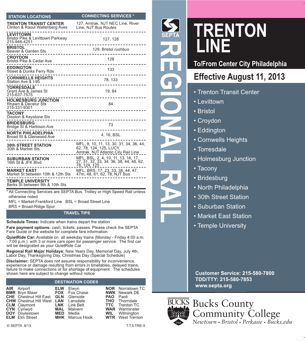 Trenton Line Public Timetable Layout 1