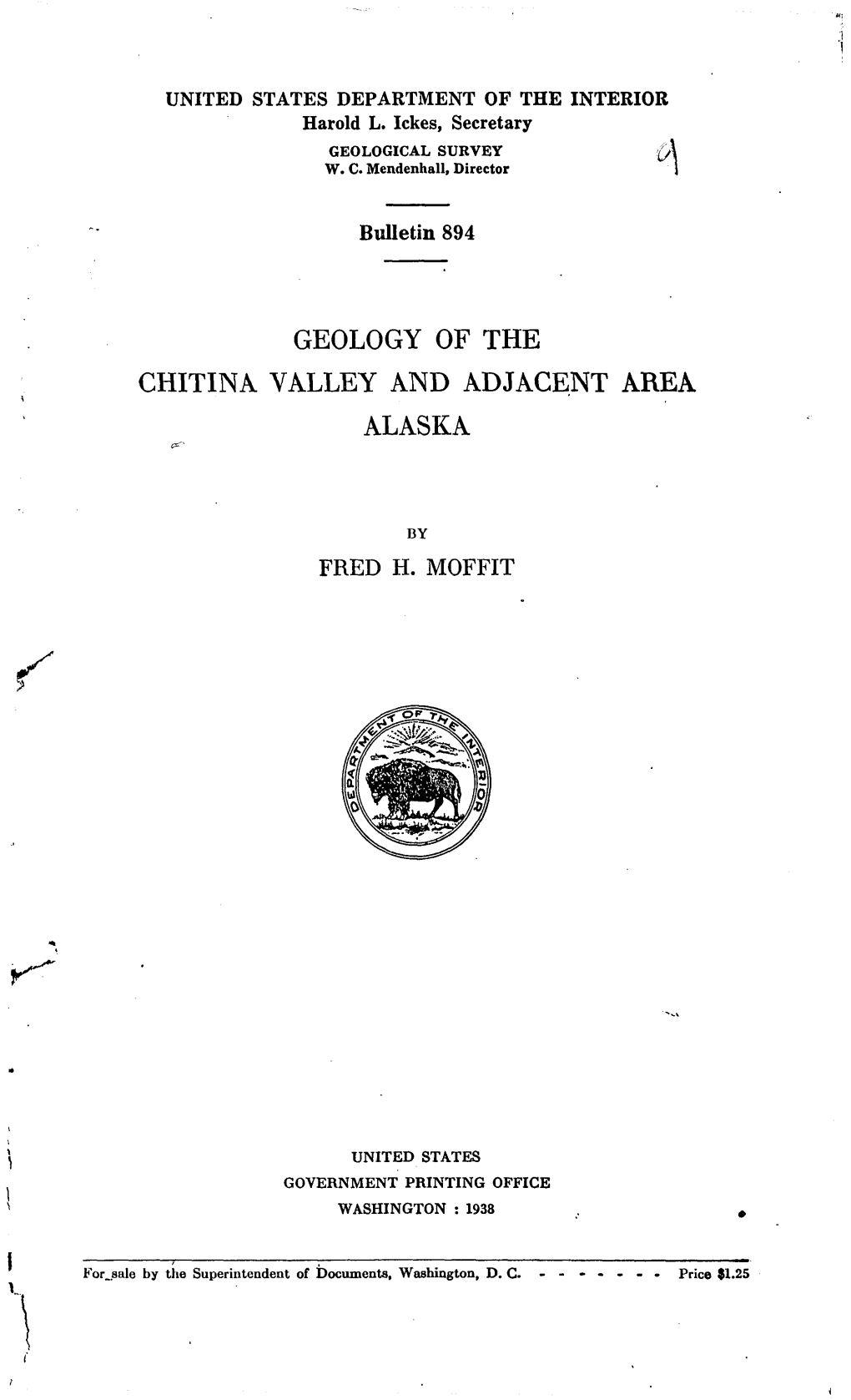 Geology of the Chitina Valley and Adjacent Area Alaska