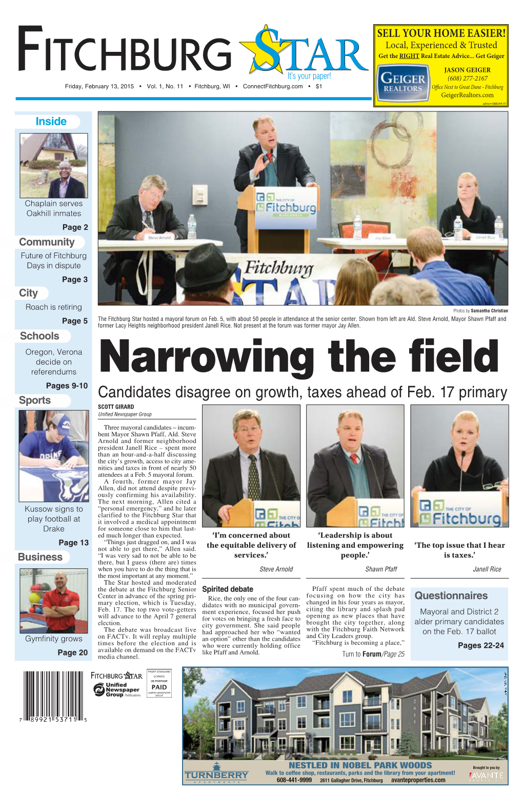 Candidates Disagree on Growth, Taxes Ahead of Feb. 17 Primary Scott Girard Unified Newspaper Group