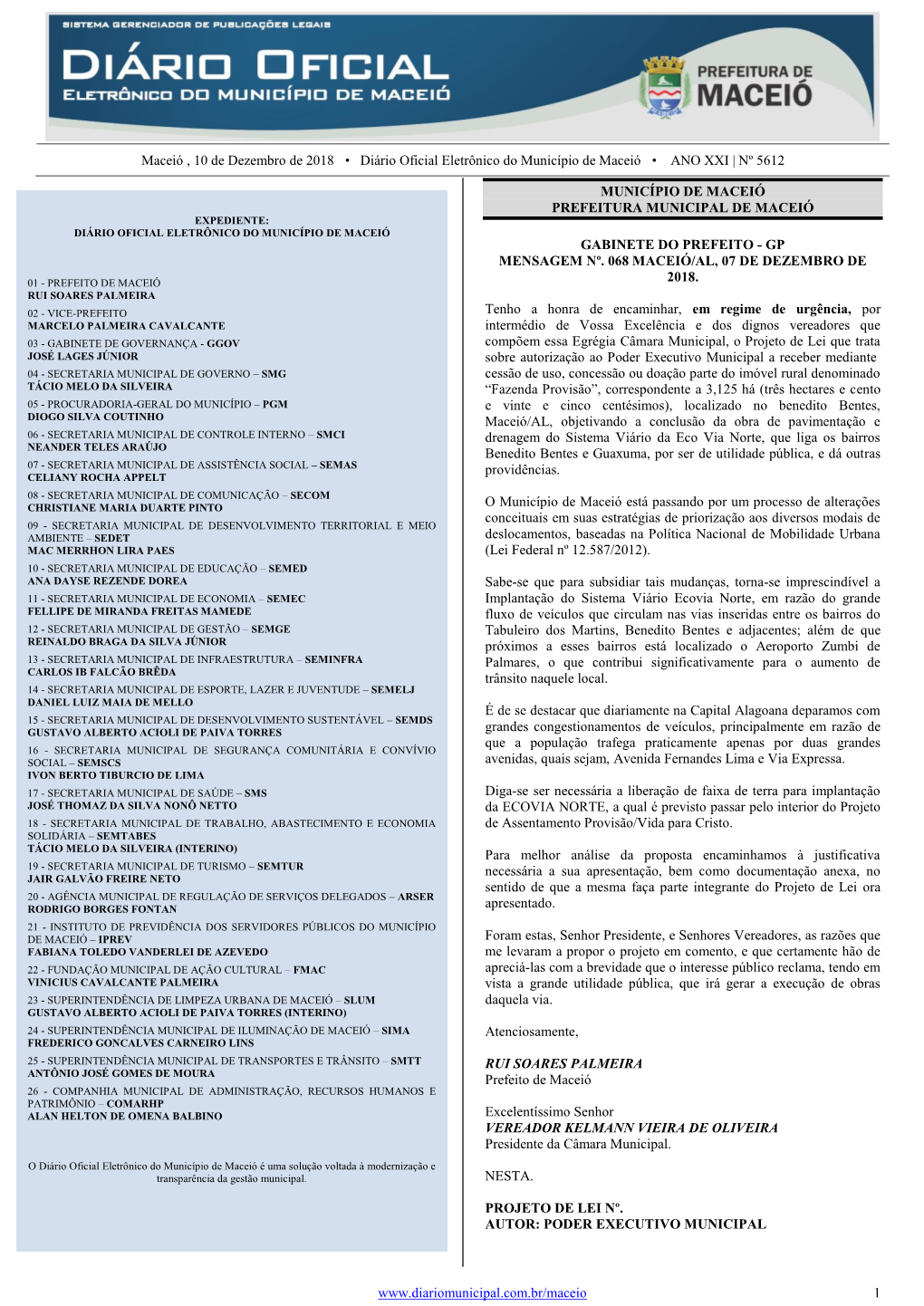 Diário Oficial Eletrônico Do Município De Maceió • ANO XXI | Nº 5612