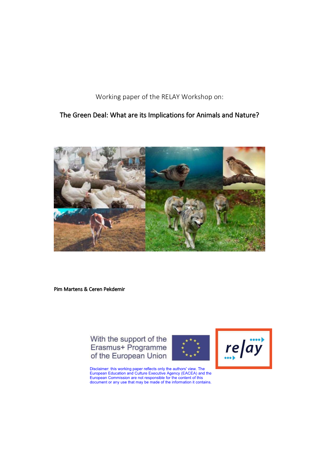 The European Green Deal and Its Implications for Animals and Nature