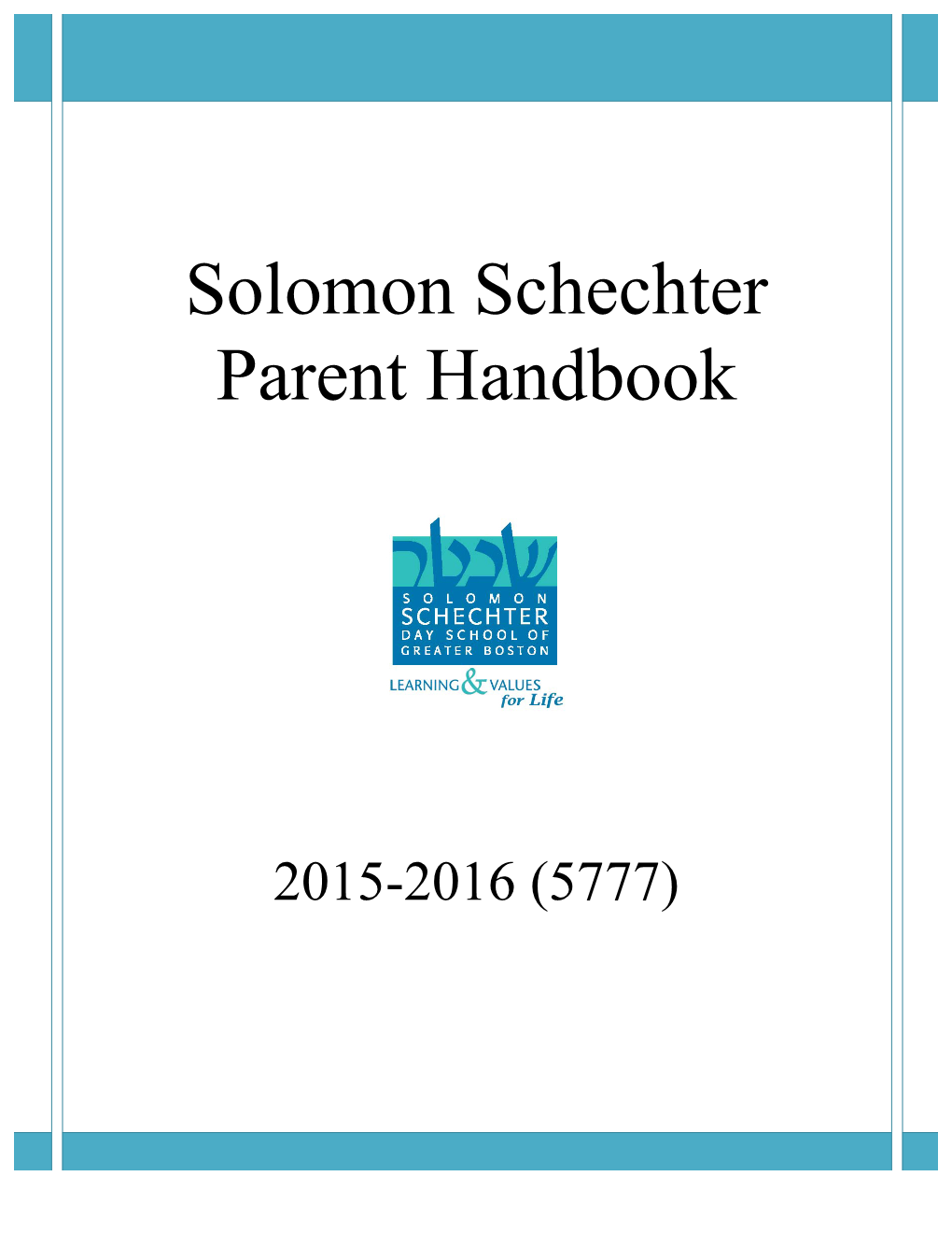 Solomon Schechter Parent Handbook