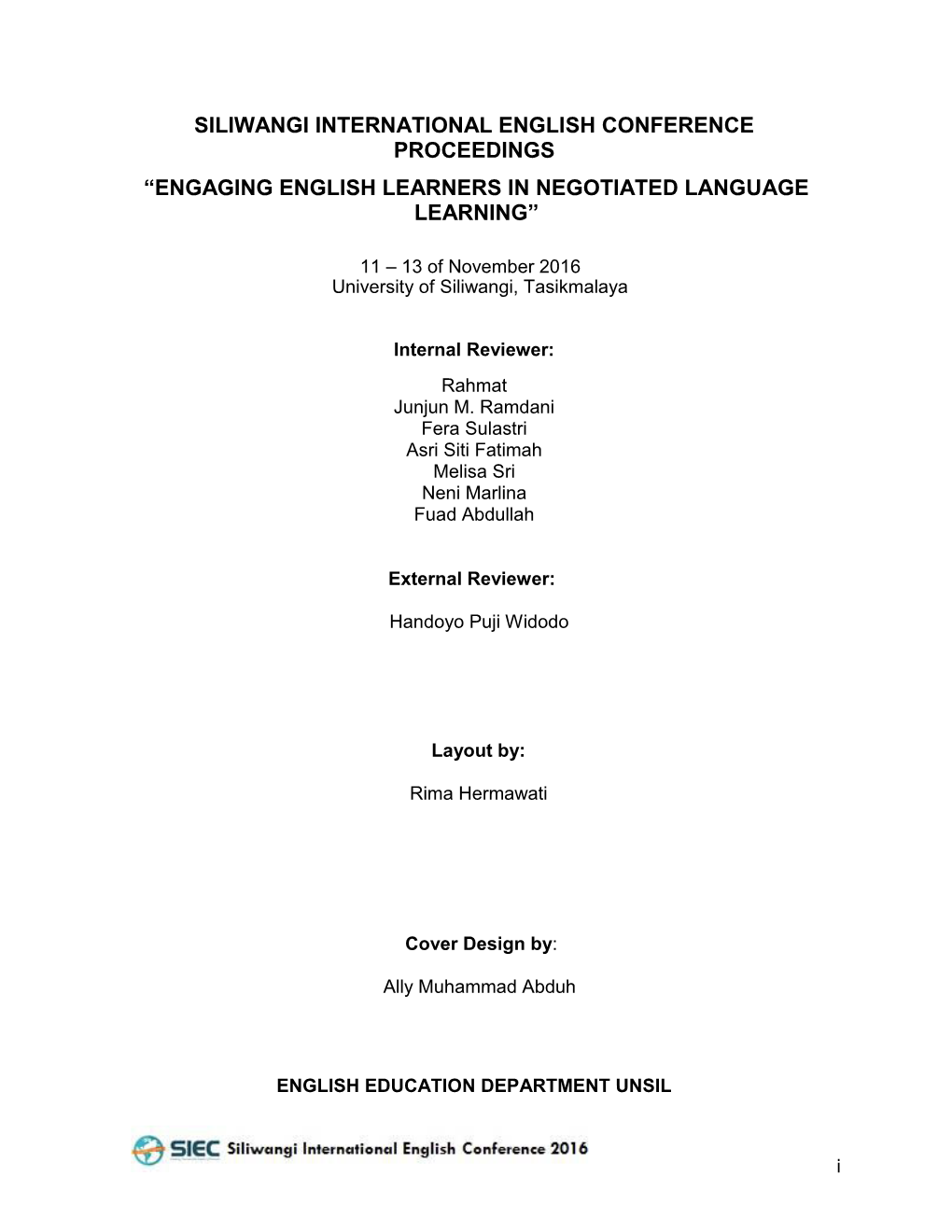 Siliwangi International English Conference Proceedings