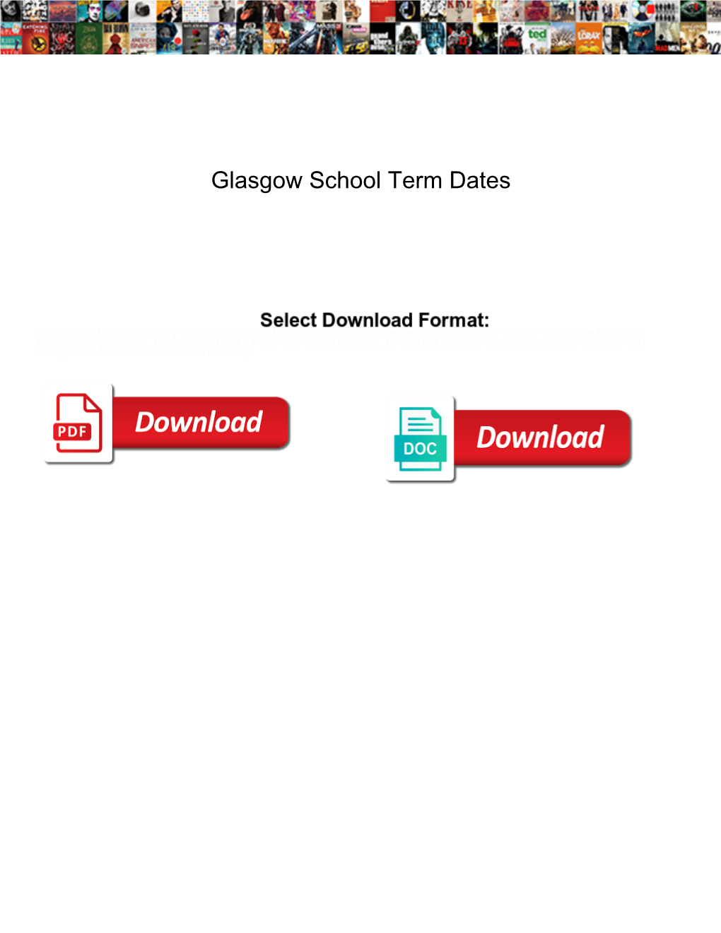 Glasgow School Term Dates