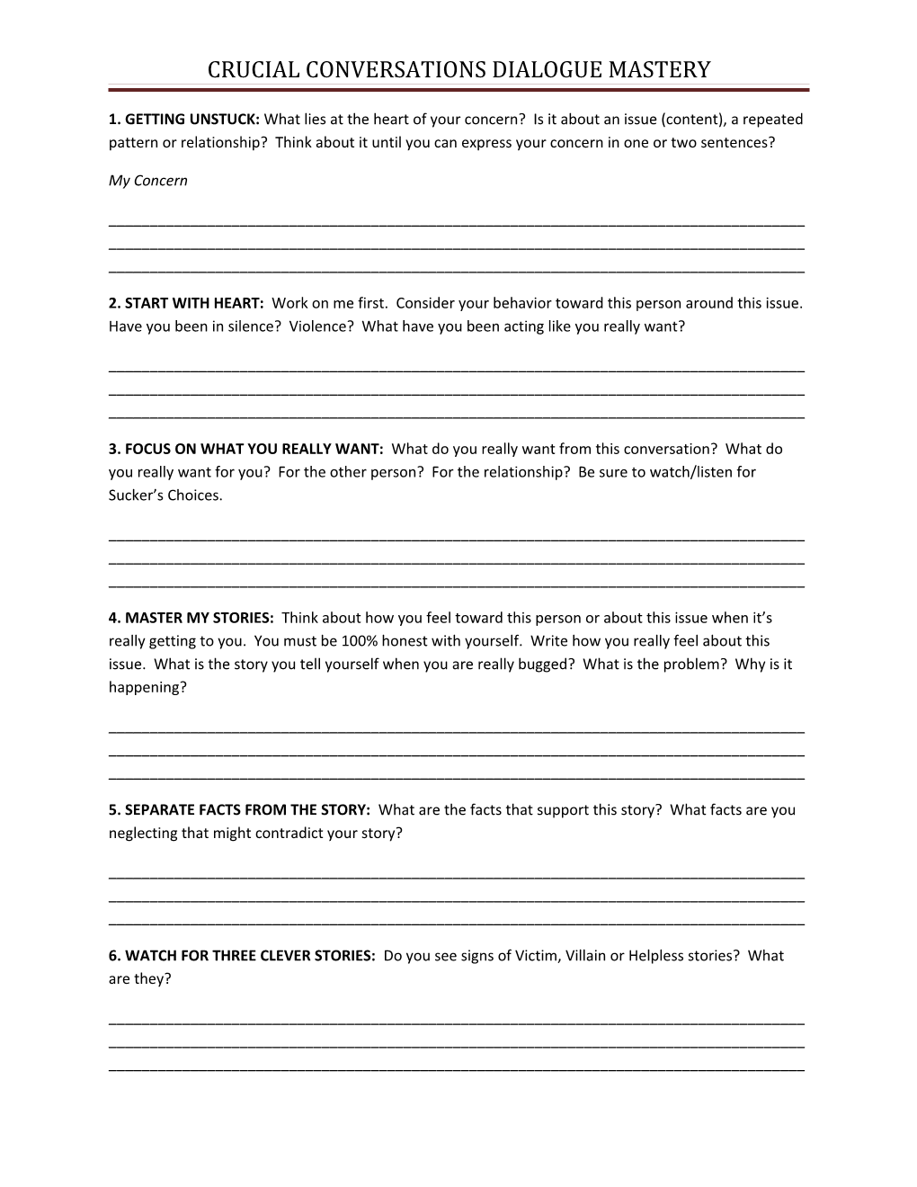 Crucial Conversations Dialogue Mastery