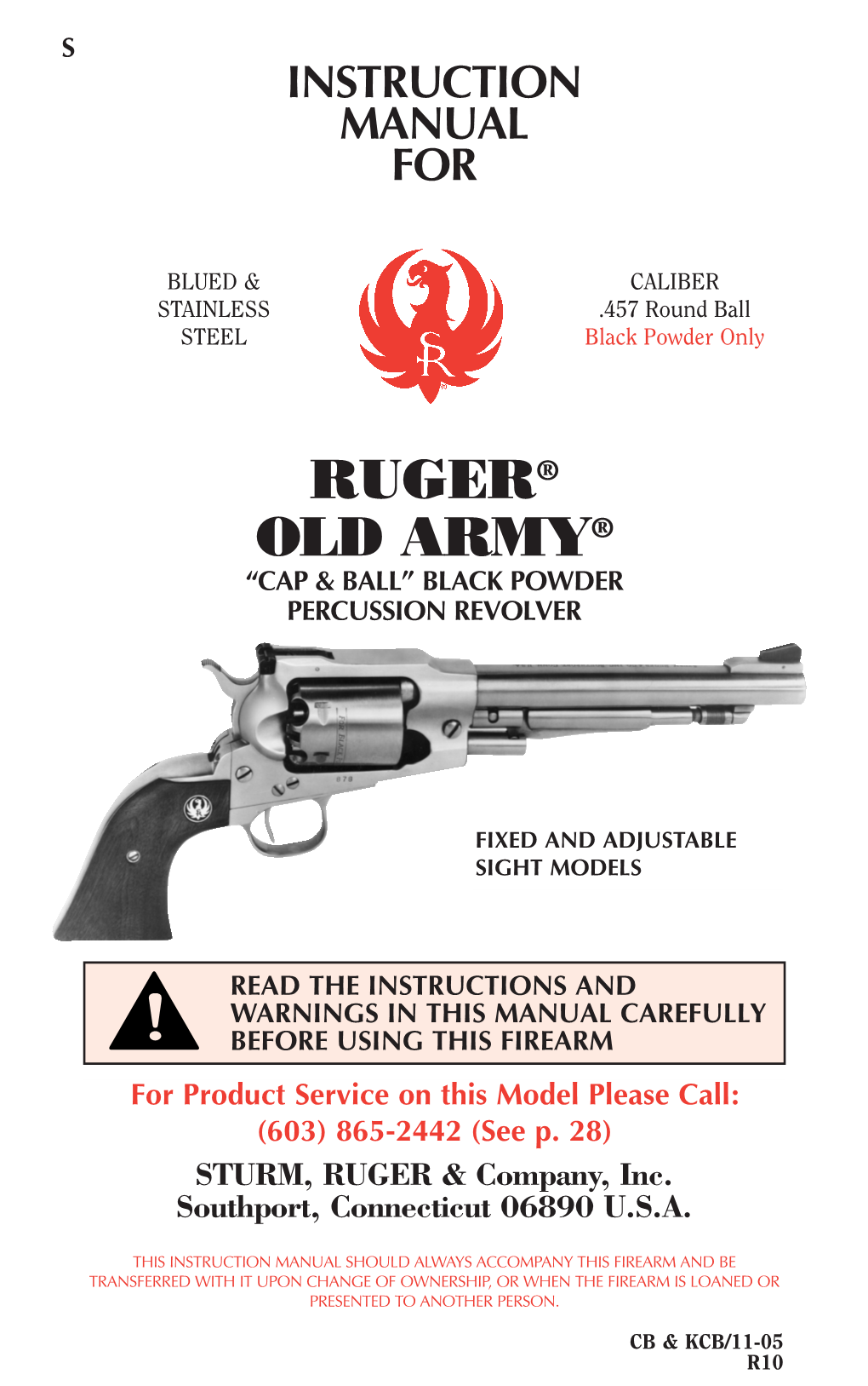 Ruger 'Old Army' Instruction Manual