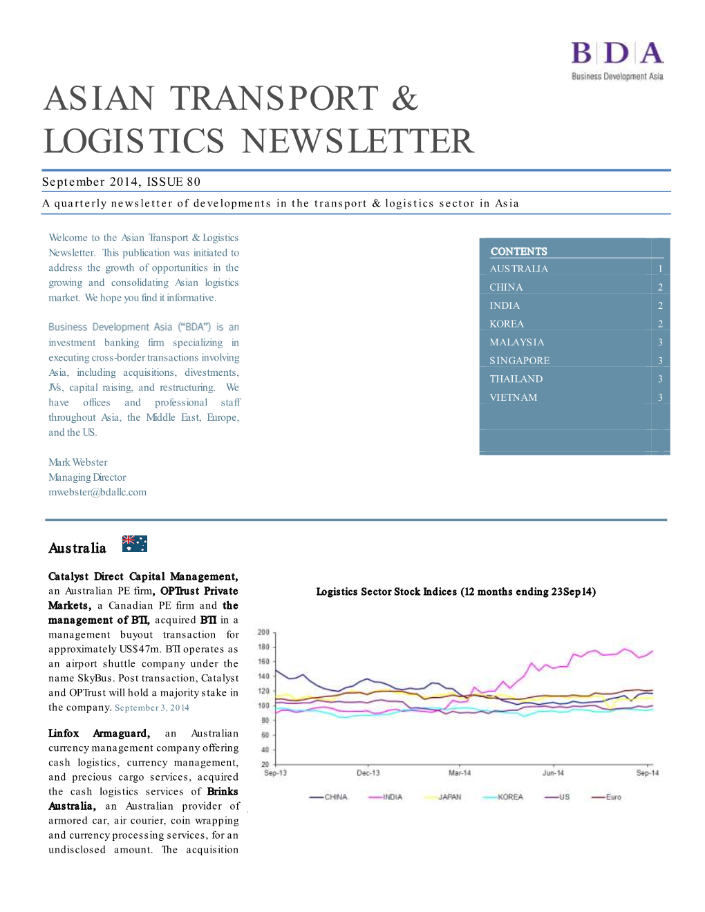 Asian Transport & Logistics Newsletter