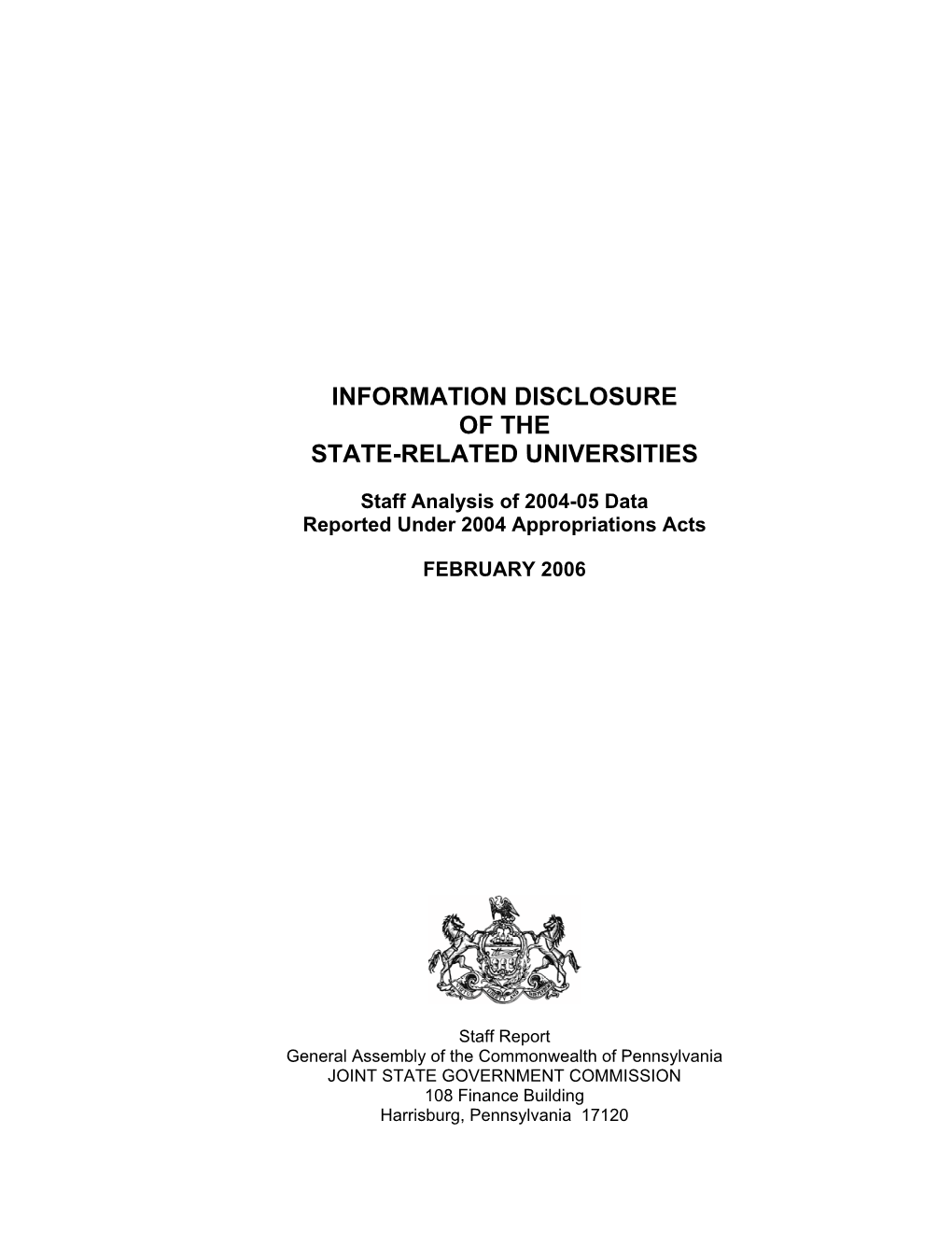 Information Disclosure of the State-Related Universities