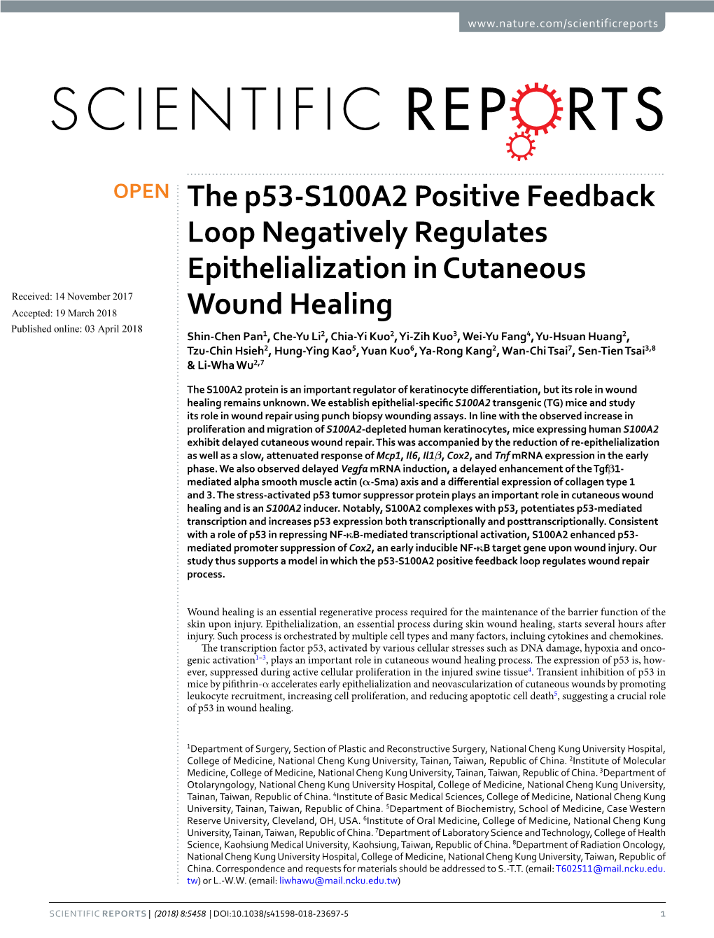 The P53-S100A2 Positive Feedback Loop Negatively Regulates