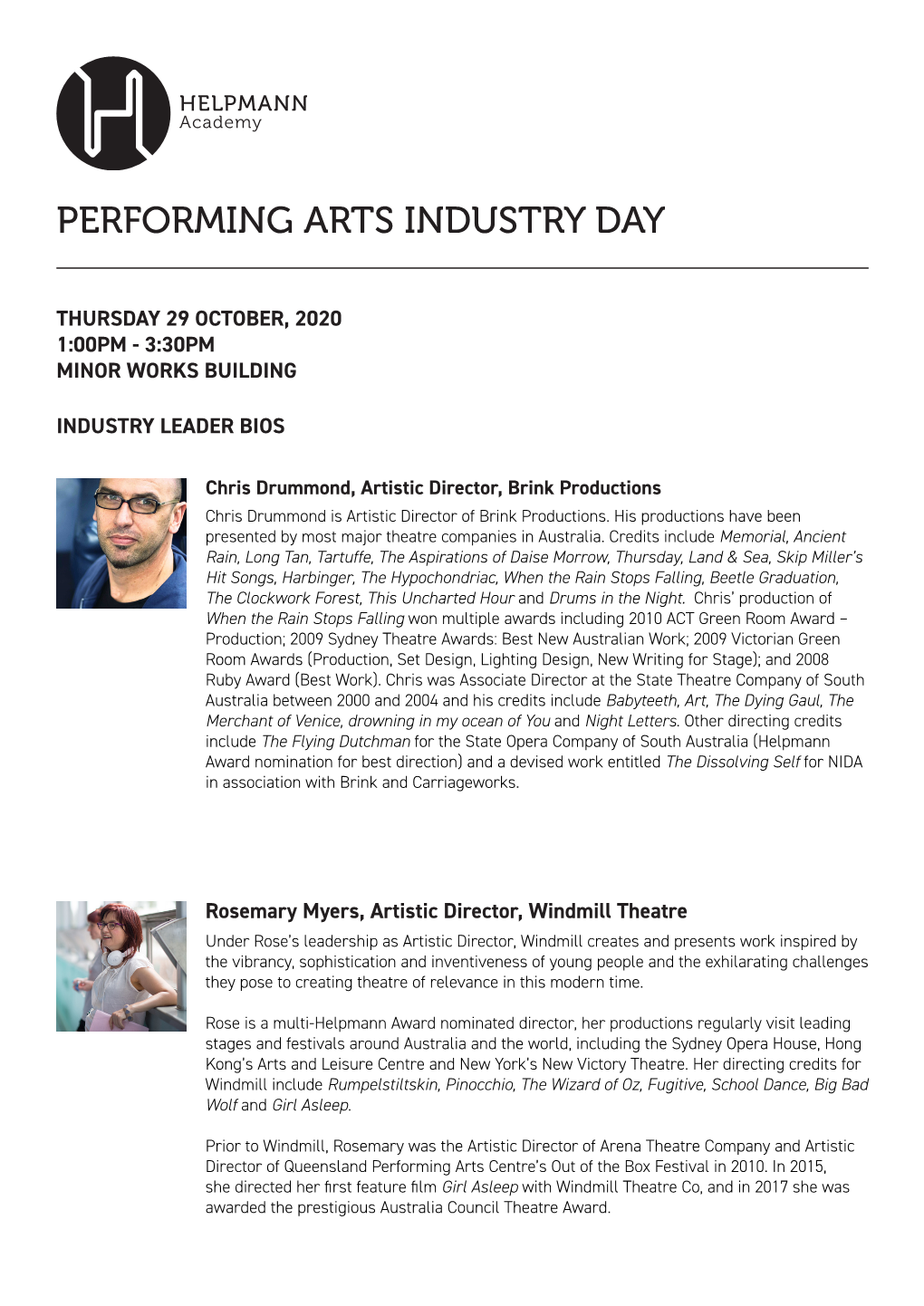 Performing Arts Industry Day