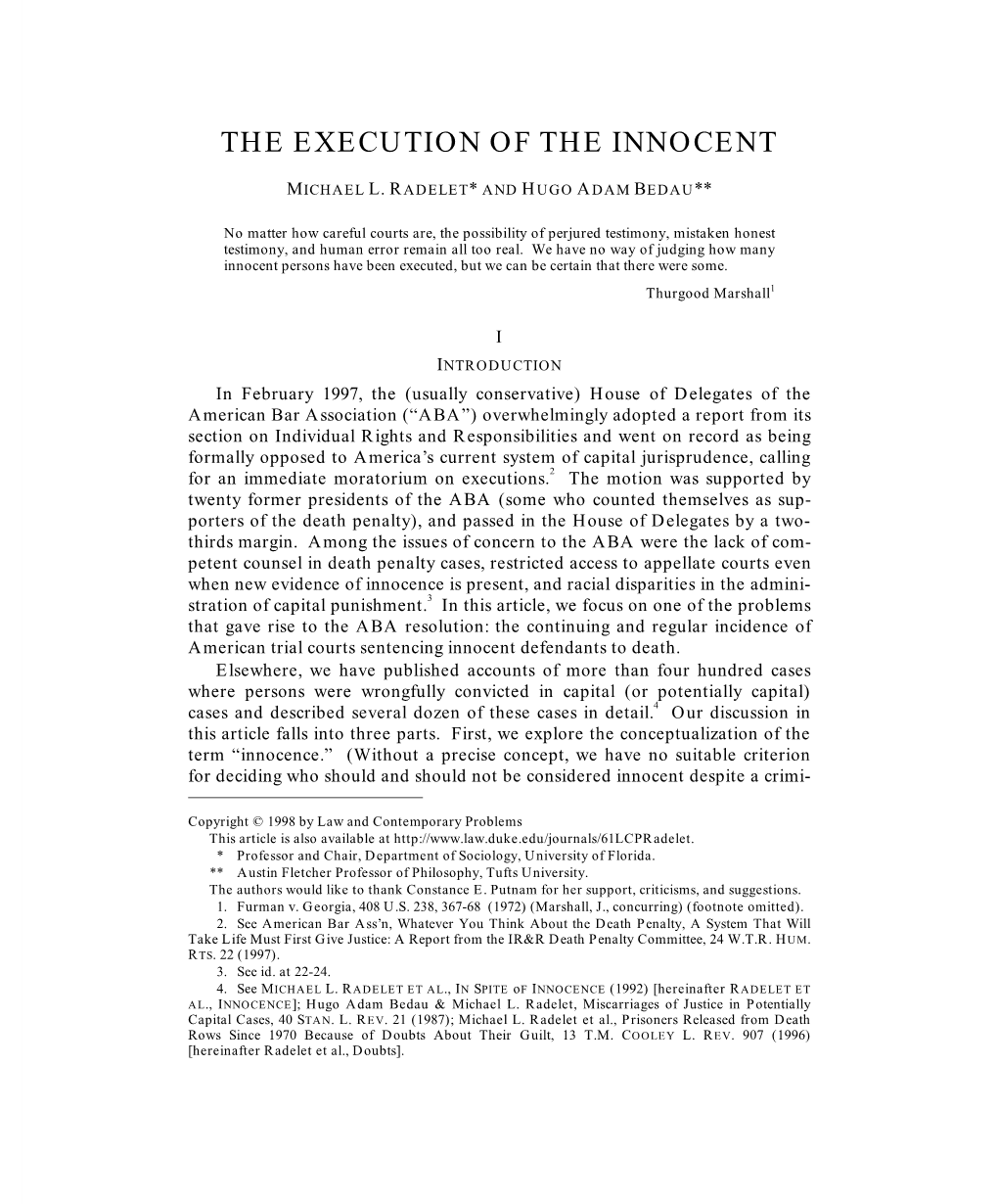 The Execution of the Innocent