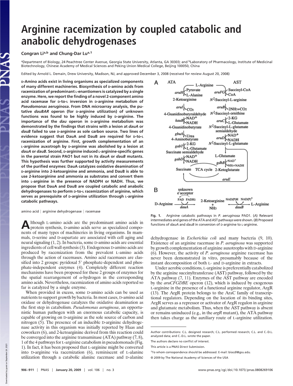 Arginine Racemization by Coupled Catabolic and Anabolic Dehydrogenases