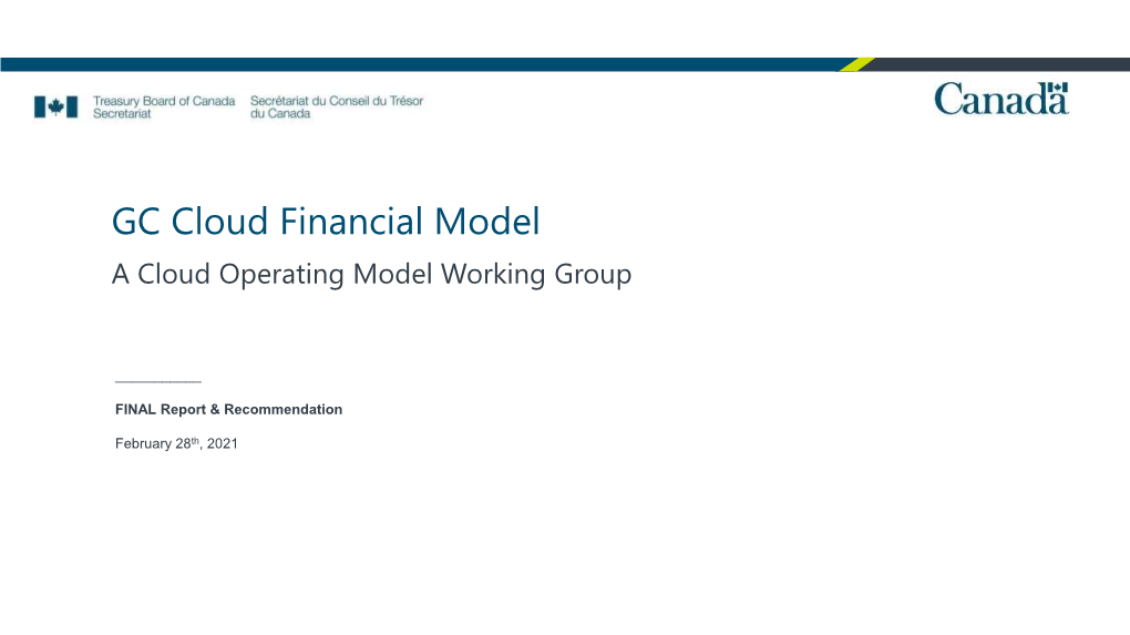 GC Cloud Financial Model a Cloud Operating Model Working Group